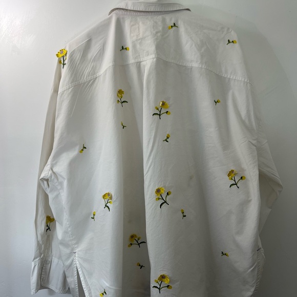 Maeve White and Yellow Floral embroidered Shirt 3X - Picture 8 of 11
